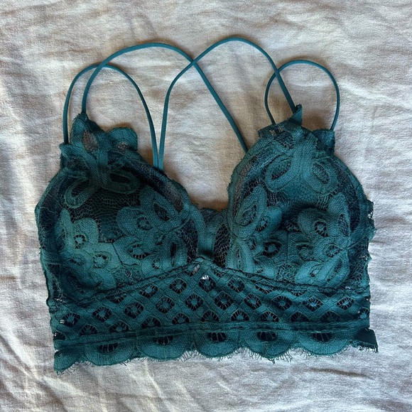 Zanana Dark Green Lace Bralette - Picture 1 of 3